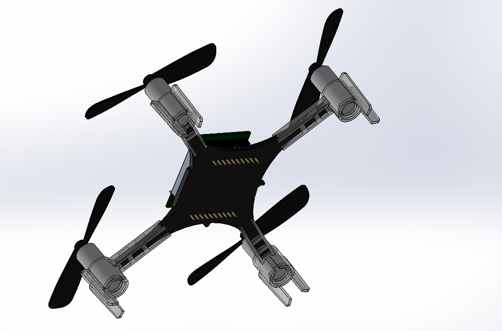 【飞行模型】Crazyflie简易四轴无人机简易模型3D图纸 Solidworks设计