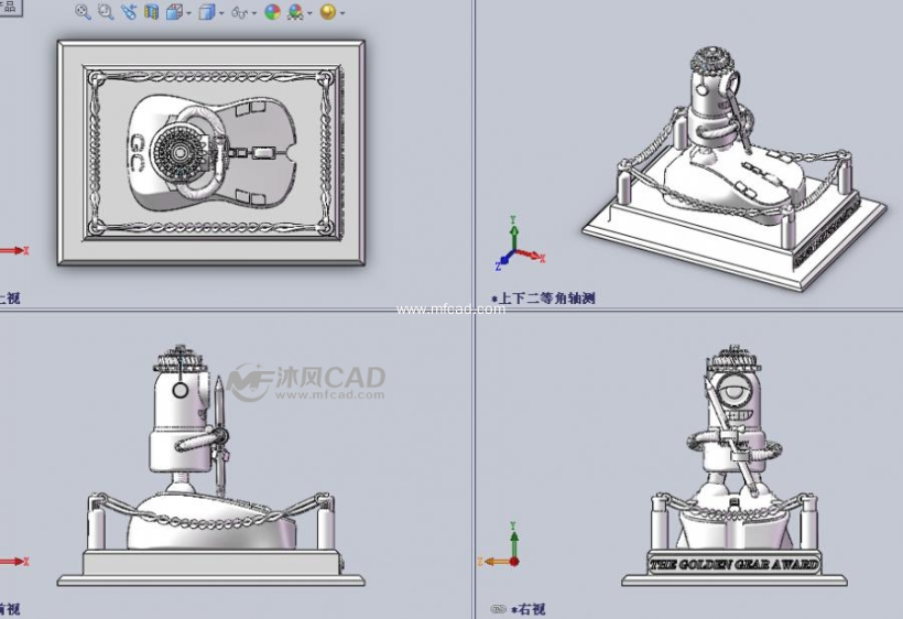 鼠标与机器人奖杯设计模型