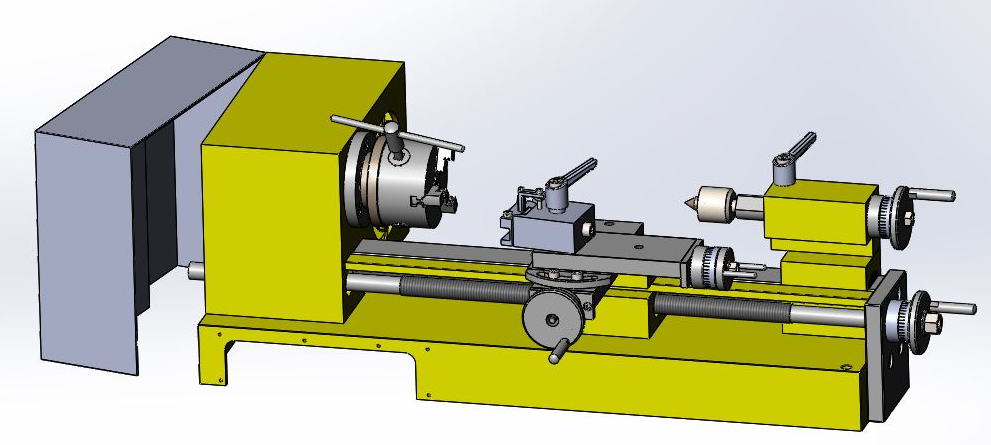 车床简易模型3d图纸solidworks设计